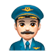 Emoji 👨🏻‍✈️ Pilota Uomo: Carnagione Chiara su WhatsApp 2.17.