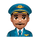 👨🏽‍✈️ Emoji Piloto De Avião Homem: Pele Morena na WhatsApp 2.17.