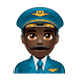 👨🏿‍✈️ Emoji Piloto De Avião Homem: Pele Escura na WhatsApp 2.17.