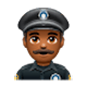 👮🏾‍♂️ Emoji Policial Homem: Pele Morena Escura na WhatsApp 2.17.