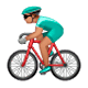 🚴🏽‍♂️ Emoji Homem Ciclista: Pele Morena na WhatsApp 2.17.