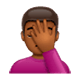 Emoji 🤦🏾‍♂️ Uomo Esasperato: Carnagione Abbastanza Scura su WhatsApp 2.17.