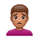 🙍🏽‍♂️ Emoji missmutiger Mann: mittlere Hautfarbe WhatsApp 2.17.