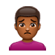 🙍🏾‍♂️ Emoji missmutiger Mann: mitteldunkle Hautfarbe WhatsApp 2.17.