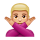Emoji 🙅🏼‍♂️ Uomo Con Gesto Di Rifiuto: Carnagione Abbastanza Chiara su WhatsApp 2.17.