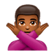 Emoji 🙅🏾‍♂️ Uomo Con Gesto Di Rifiuto: Carnagione Abbastanza Scura su WhatsApp 2.17.