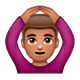 🙆🏽‍♂️ Emoji Mann mit Händen auf dem Kopf: mittlere Hautfarbe WhatsApp 2.17.