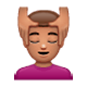💆🏽‍♂️ Emoji Mann, der eine Kopfmassage bekommt: mittlere Hautfarbe WhatsApp 2.17.