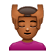 💆🏾‍♂️ Emoji Mann, der eine Kopfmassage bekommt: mitteldunkle Hautfarbe WhatsApp 2.17.