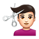 💇🏻‍♂️ Emoji Mann beim Haareschneiden: helle Hautfarbe WhatsApp 2.17.