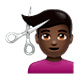 Emoji 💇🏿‍♂️ Taglio Di Capelli Per Uomo: Carnagione Scura su WhatsApp 2.17.
