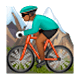 🚵🏾‍♂️ Emoji Hombre En Bicicleta De Montaña: Tono De Piel Oscuro Medio en WhatsApp 2.17.