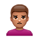 🙎🏽‍♂️ Emoji schmollender Mann: mittlere Hautfarbe WhatsApp 2.17.