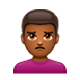 Emoji 🙎🏾‍♂️ Uomo Imbronciato: Carnagione Abbastanza Scura su WhatsApp 2.17.