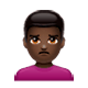 🙎🏿‍♂️ Emoji schmollender Mann: dunkle Hautfarbe WhatsApp 2.17.