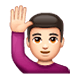 🙋🏻‍♂️ Emoji Mann mit erhobenem Arm: helle Hautfarbe WhatsApp 2.17.