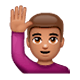 🙋🏽‍♂️ Emoji Mann mit erhobenem Arm: mittlere Hautfarbe WhatsApp 2.17.