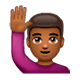 🙋🏾‍♂️ Emoji Mann mit erhobenem Arm: mitteldunkle Hautfarbe WhatsApp 2.17.