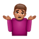 Emoji 🤷🏽‍♂️ Uomo Che Scrolla Le Spalle: Carnagione Olivastra su WhatsApp 2.17.