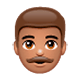 👨🏽 Emoji Mann: mittlere Hautfarbe WhatsApp 2.17.
