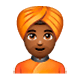 👳🏾‍♂️ Emoji Mann mit Turban: mitteldunkle Hautfarbe WhatsApp 2.17.