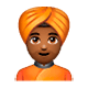 👳🏾 Emoji Person mit Turban: mitteldunkle Hautfarbe WhatsApp 2.17.