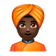 Emoji 👳🏿 Persona Con Turbante: Carnagione Scura su WhatsApp 2.17.