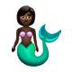 🧜🏿 Emoji Persona Sirena: Tono De Piel Oscuro en WhatsApp 2.17.