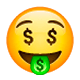 🤑 Emoji Rosto Com Cifrões na WhatsApp 2.17.