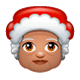 Émoji 🤶🏽 Mère Noël : Peau Légèrement Mate sur WhatsApp 2.17.