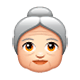 Emoji 👵🏻 Donna Anziana: Carnagione Chiara su WhatsApp 2.17.