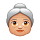 Emoji 👵🏼 Donna Anziana: Carnagione Abbastanza Chiara su WhatsApp 2.17.