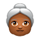 Émoji 👵🏾 Femme âgée : Peau Mate sur WhatsApp 2.17.