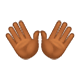 👐🏾 Emoji Mãos Abertas: Pele Morena Escura na WhatsApp 2.17.