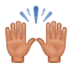 🙌🏽 Emoji Mãos Para Cima: Pele Morena na WhatsApp 2.17.