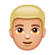 👱🏼 Emoji Person: mittelhelle Hautfarbe, blondes Haar WhatsApp 2.17.