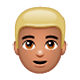 Emoji 👱🏽 Persona Bionda: Carnagione Olivastra su WhatsApp 2.17.