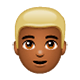 👱🏾 Emoji Persona Adulta Rubia: Tono De Piel Oscuro Medio en WhatsApp 2.17.