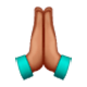 Emoji 🙏🏽 Mani Giunte: Carnagione Olivastra su WhatsApp 2.17.
