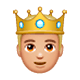 🤴🏼 Emoji Príncipe: Tono De Piel Claro Medio en WhatsApp 2.17.