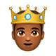 🤴🏾 Emoji Príncipe: Pele Morena Escura na WhatsApp 2.17.