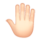 🤚🏻 Emoji erhobene Hand von hinten: helle Hautfarbe WhatsApp 2.17.