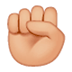 ✊🏼 Emoji erhobene Faust: mittelhelle Hautfarbe WhatsApp 2.17.