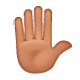 ✋🏽 Emoji erhobene Hand: mittlere Hautfarbe WhatsApp 2.17.