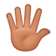🖐🏽 Emoji Mão Aberta Com Os Dedos Separados: Pele Morena na WhatsApp 2.17.
