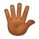 🖐🏾 Emoji Hand mit gespreizten Fingern: mitteldunkle Hautfarbe WhatsApp 2.17.