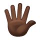 🖐🏿 Emoji Hand mit gespreizten Fingern: dunkle Hautfarbe WhatsApp 2.17.