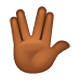 🖖🏾 Emoji vulkanischer Gruß: mitteldunkle Hautfarbe WhatsApp 2.17.