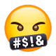 🤬 Emoji Rosto Com Símbolos Na Boca na WhatsApp 2.17.