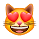 😻 Emoji Rosto De Gato Sorridente Com Olhos De Coração na WhatsApp 2.17.